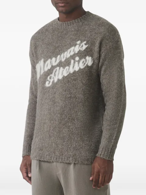 MAUVAIS logo-intarsia brushed-knit sweater Grey MAUAW2403A