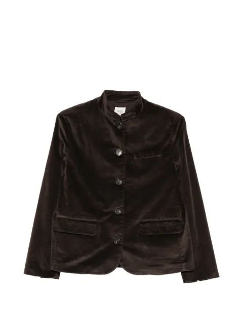 19.61 MILANO velvet mandarin-collar jacket Brown EB045CT4875
