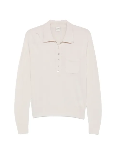 19.61 MILANO Miura button-up chest-pocket polo top Neutrals EM138AM0255