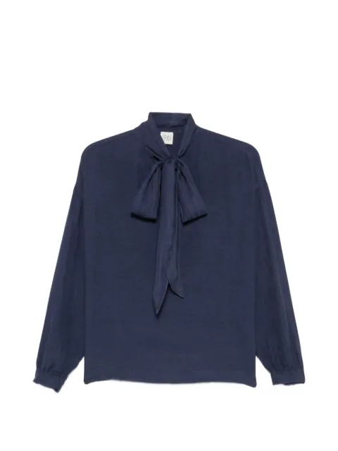 19.61 MILANO Evelin tie-neck long-sleeve blouse Blue EL072DT5180