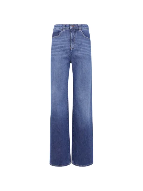 Emporio Armani 5-pocket pants high-waisted wide-leg denim with a used look Blue EW000749AF28397