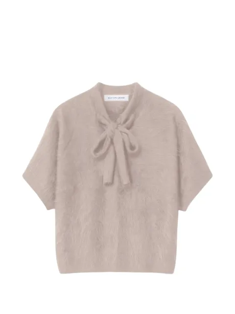 Iris Von Arnim Kassie bow-detail brushed-knit sweater Neutrals 2630262250