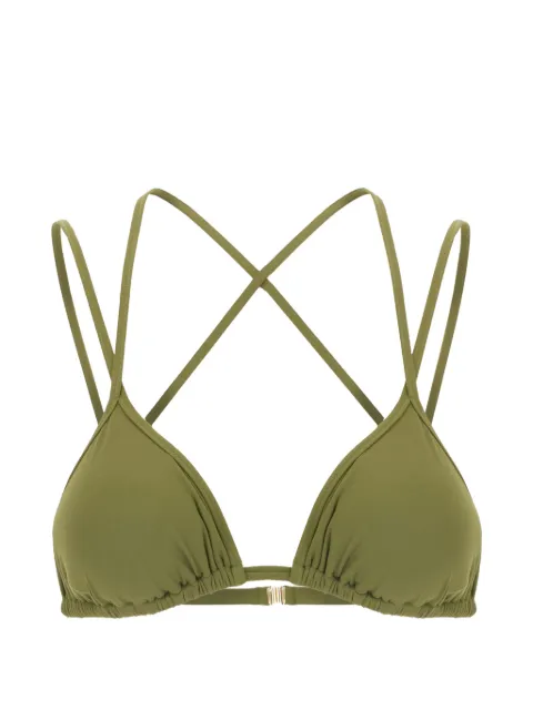 Maison Anami cross-strap triangle bikini top Green E25T1