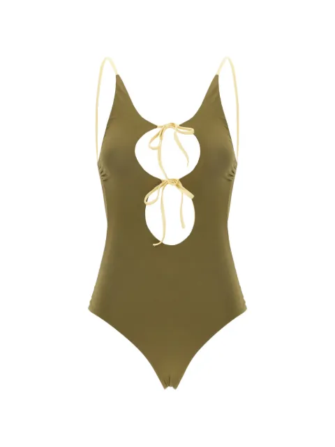 Maison Anami reversible cutout-detail swimsuit Green E25B1D