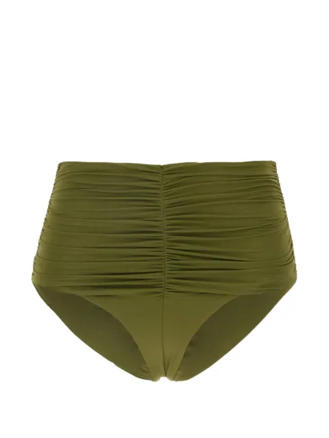 Maison Anami ruched high-waisted bikini bottoms Green E25C1