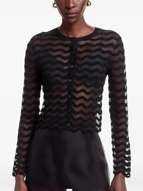 SIMKHAI Maxime wavy-knit cardigan Black 4266056K