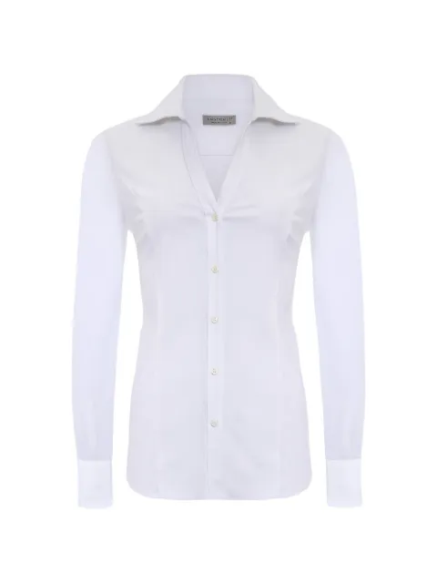 Anatomie Beth mesh-sleeve button-front shirt White AS72581000