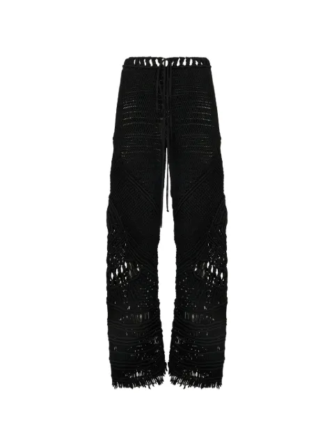Alberta Ferretti crochet-mesh trousers Black A03800105