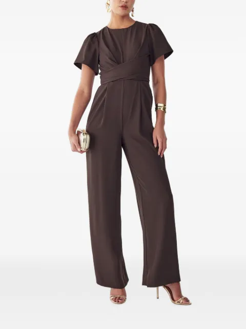 ST MRLO twist-detail short-sleeve jumpsuit Brown MR02182