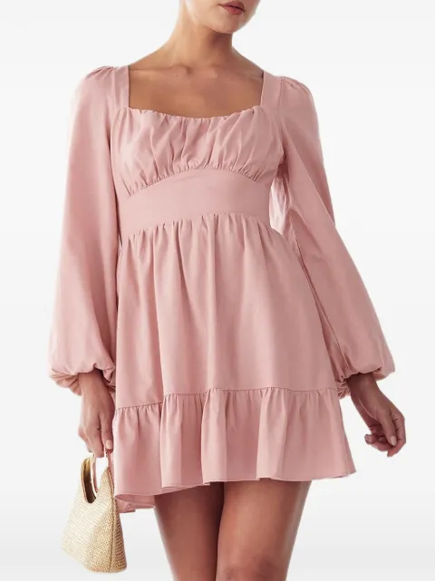 ST MRLO ruffled long-sleeve mini dress Pink MR02169
