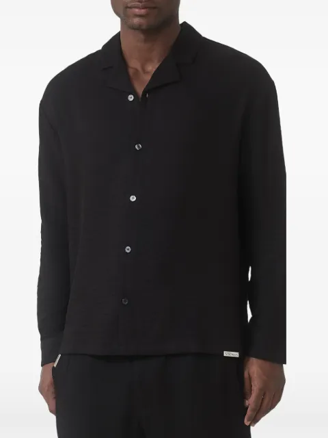 MAUVAIS camp-collar long-sleeve shirt Black MAUSS240235
