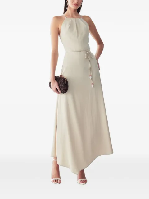 ST MRLO beaded halterneck maxi dress Neutrals MR02194