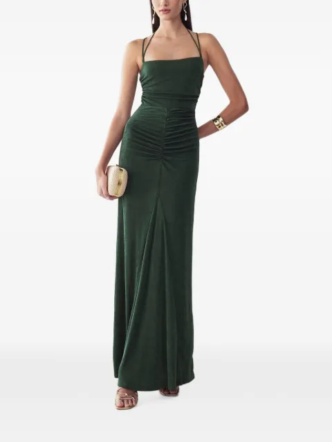 BWLDR halterneck maxi dress Green BW03226