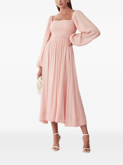ST MRLO square-neck midi dress Pink MR01740