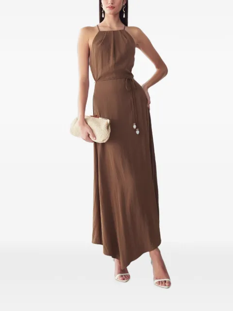 ST MRLO tie-fastening maxi dress Brown MR02194