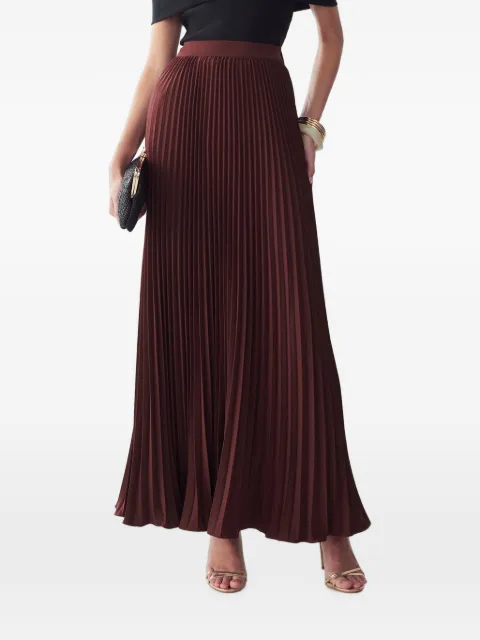 WILLA pleated A-line maxi skirt Red WI02267
