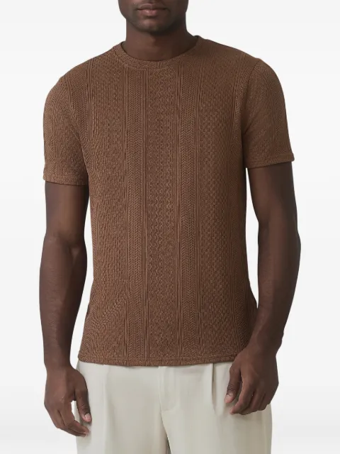 MAUVAIS Cedro ribbed-knit T-shirt Brown MAUAW2301C