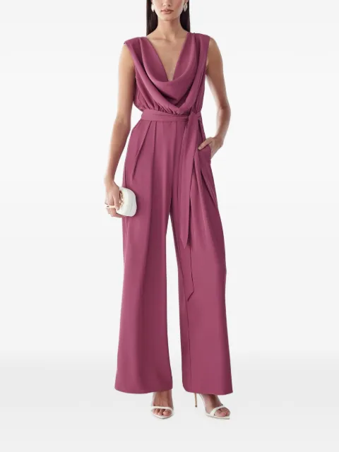 BWLDR Joanna cowl-neck belted jumpsuit Purple BW03222