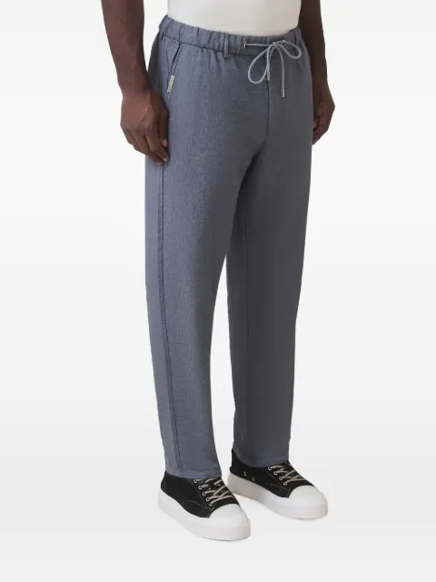MAUVAIS drawstring-waist textured trousers Blue MAUSS2402FRT