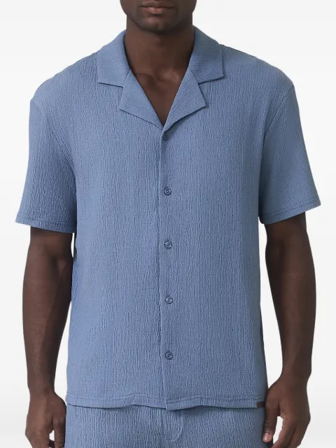 MAUVAIS Eivissa textured short-sleeve shirt Blue MAUSS2300E