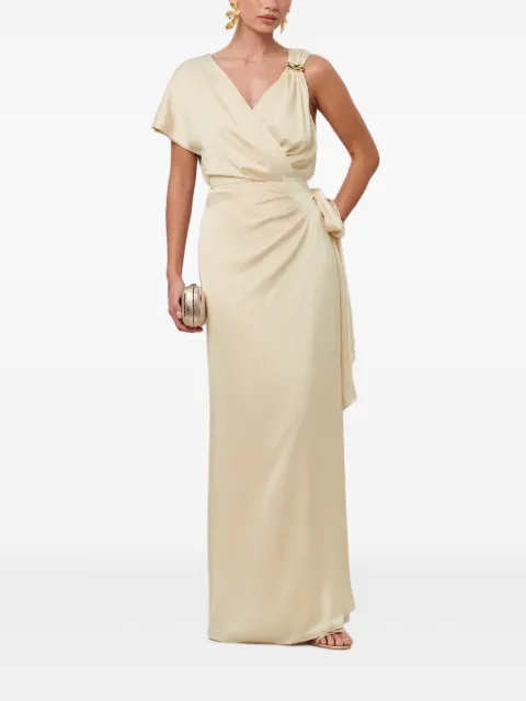 SÁVEL one-shoulder draped maxi dress Neutrals SA01911