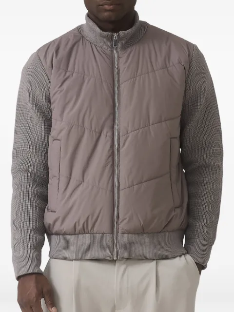 MAUVAIS Lamarck quilted knit-sleeve jacket Brown MAUAW2403L