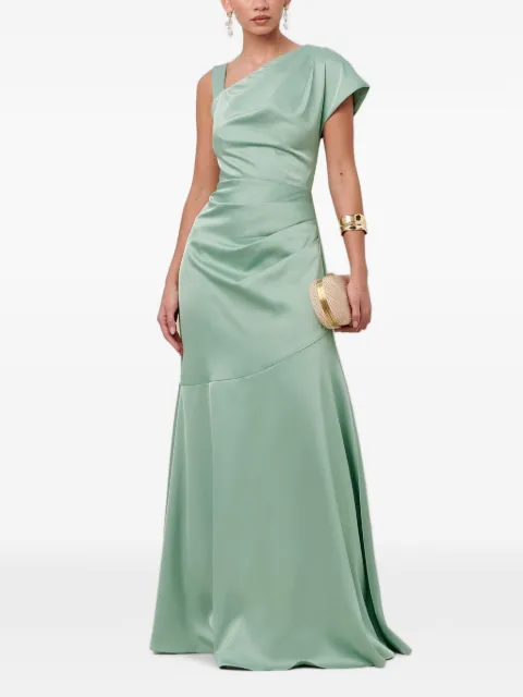 SÁVEL Natalia draped asymmetric-neck maxi dress Green SA01913