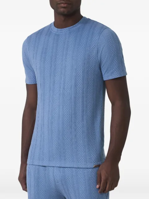 MAUVAIS Tanami cable-knit textured T-shirt Blue MAUSS2503TT