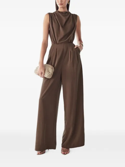 BWLDR Annie cowl-neck wide-leg jumpsuit Brown BW03094