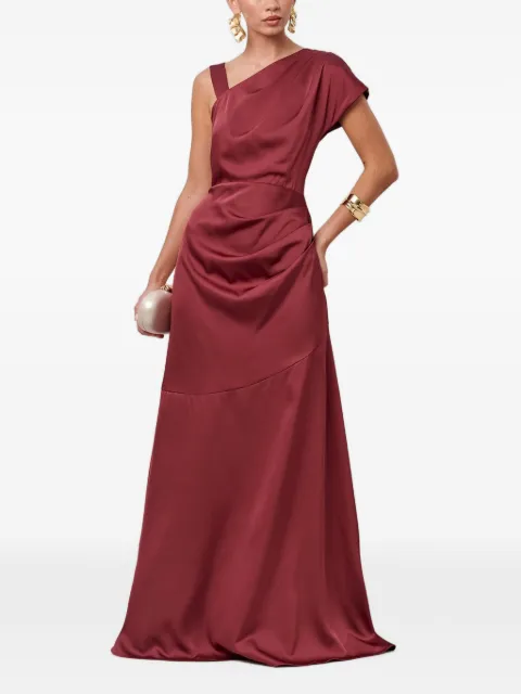 SÁVEL Natalia one-shoulder draped maxi gown Red SA01913