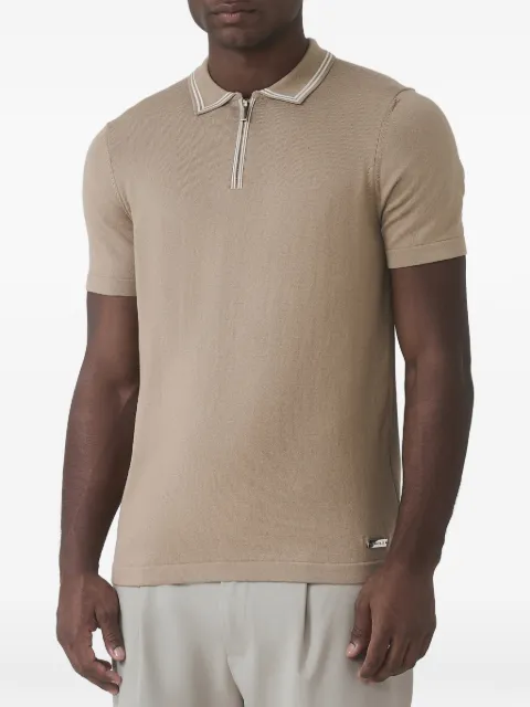 MAUVAIS zip-fastening knitted polo shirt Neutrals MAUAW2403N