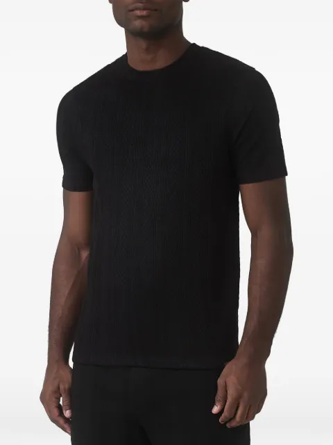 MAUVAIS cable-knit textured T-shirt Black MAUSS2503TT