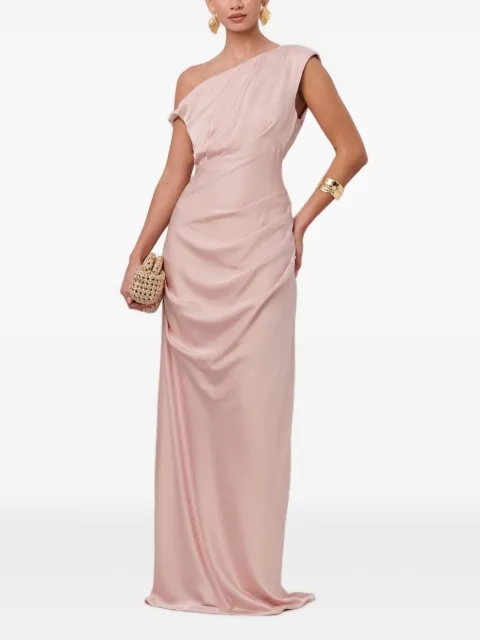 SÁVEL Justina one-shoulder draped maxi dress Pink SA01930
