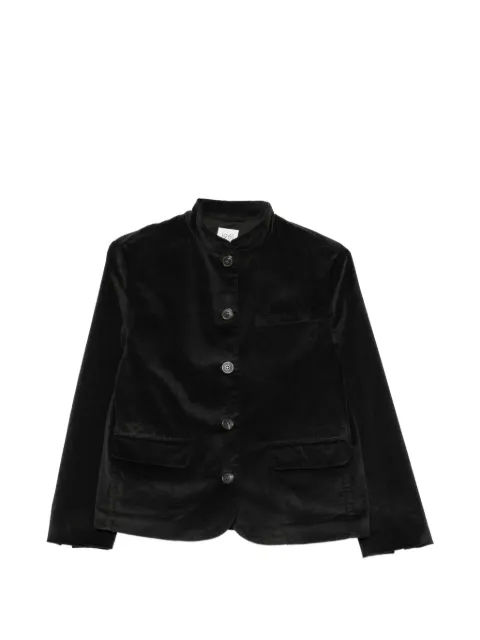19.61 MILANO velvet-effect mandarin-collar jacket Black EB045CT4875