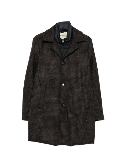 Zerosettanta Studio check-pattern single-breasted coat Brown E371UGALLESS