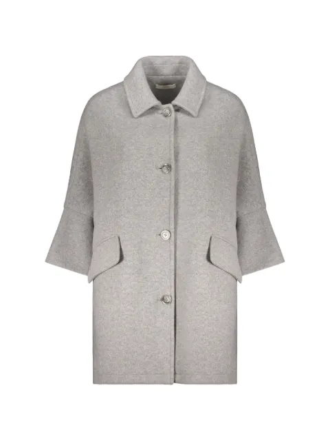 Fedeli single-breasted wide-sleeve coat Grey 7DI00134FS