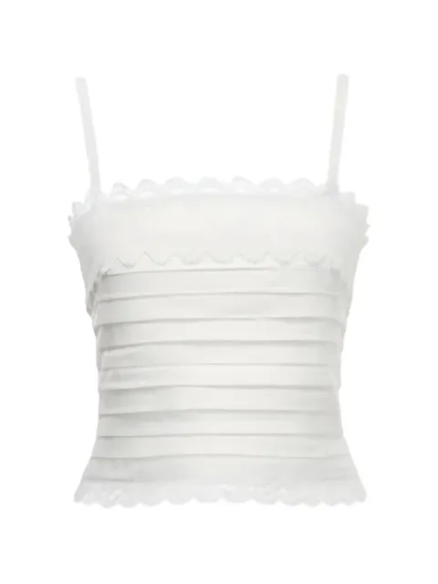Waimari lace-trim pleated top White T282LNW
