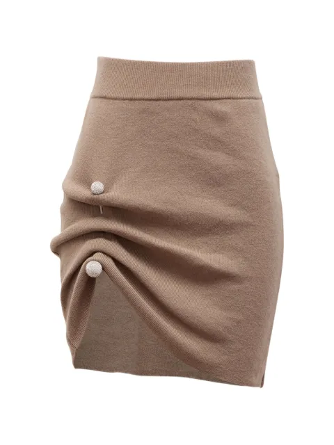Giuseppe Di Morabito crystal-embellished gathered mini skirt Neutrals 07PFKNS419X16760