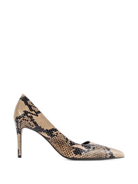 KHAITE Jett d'Orsay python-effect leather pumps Neutrals F2040803