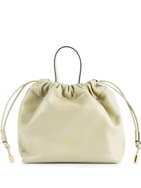 Chloé Small Icons drawstring nappa leather bucket bag Green CH26UP789R12