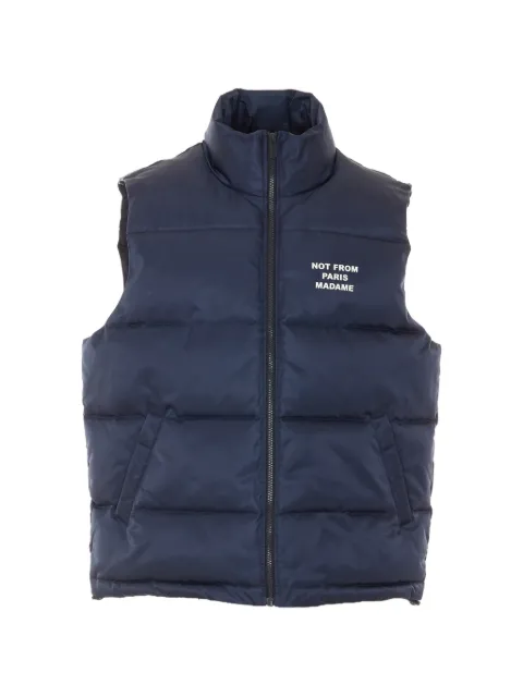 Drôle De Monsieur slogan-print padded jacket Blue CT153PA031NY
