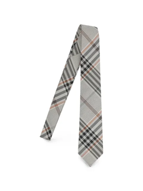 Burberry check-pattern silk tie Neutrals 8129055