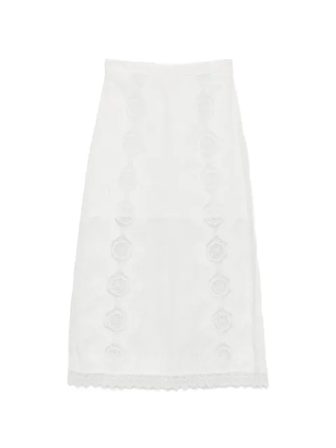 Waimari lace-trimmed midi skirt White F245LNW