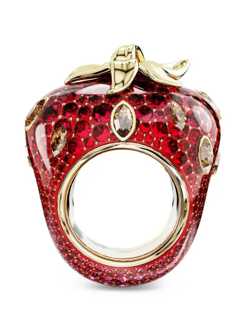 Swarovski Idyllia crystal-embellished strawberry ring Red 5744916