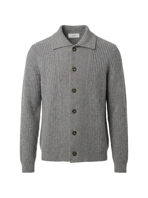 Lardini ribbed-knit wool cardigan Grey ACLMML474AC67036