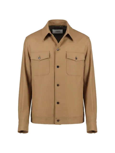 Lardini button-down wool shirt jacket Brown ACROVOCN65403