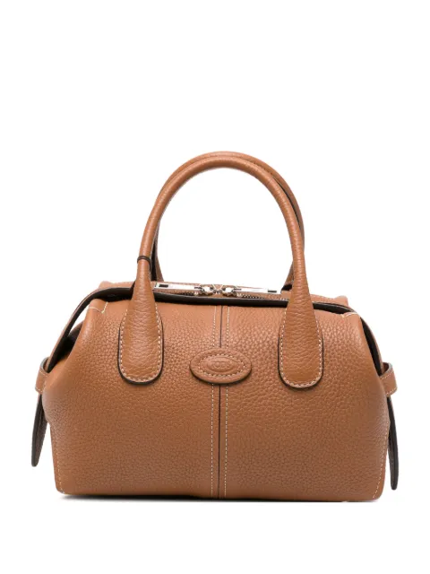 Tod's mini logo-patch pebbled tote bag Brown XBWDBKH0100XGAS410