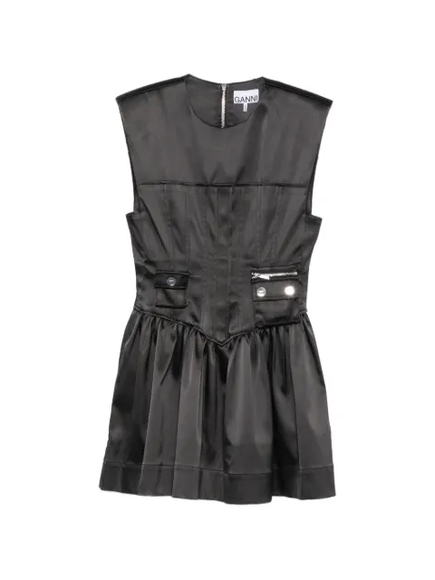 GANNI corset-style mini dress Black A10306666904