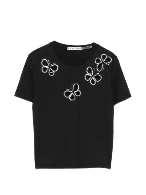 alice + olivia crystal-embellished T-shirt Blue CC606E11032U101