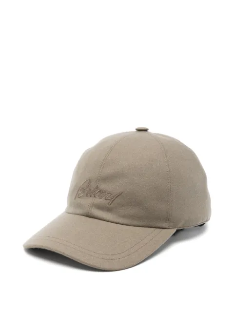 Brioni embroidered-logo baseball cap Neutrals O4910MOC3342900